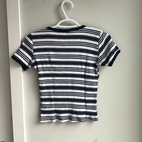 H&M White and Blue Striped T-shirt - Picture 4 of 4